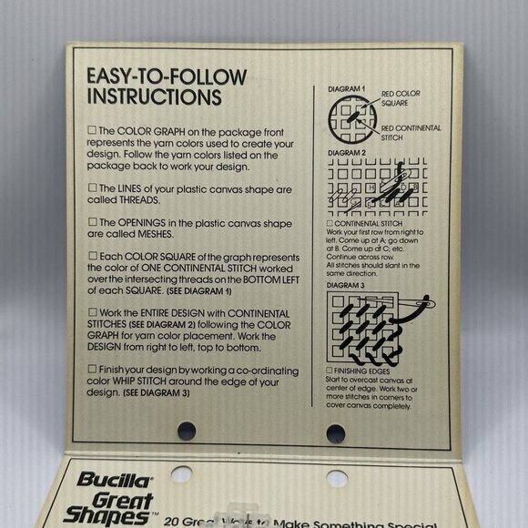 Vintages Bucilla Great Shapes 1982 Pre-Cut Plastic Canvas Shapes Flower No 5621 - Picture 5 of 9